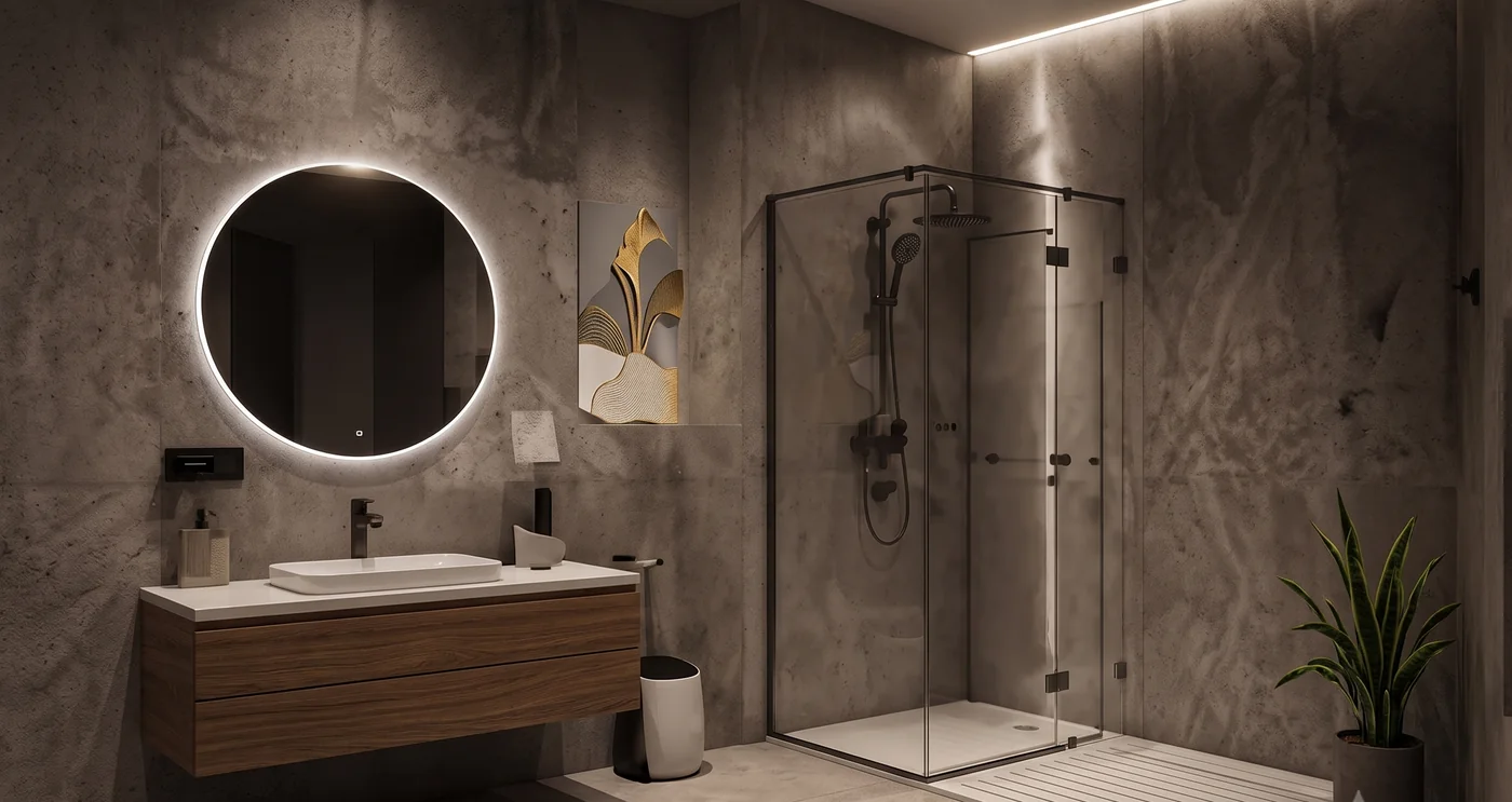 Ambiente bagno moderno con box doccia
